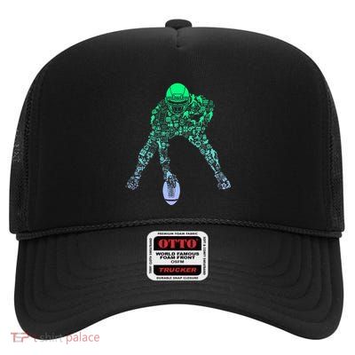 Football Center For Football Player Football High Crown Mesh Back Trucker Hat