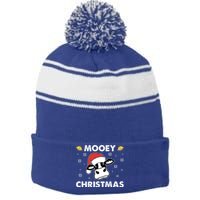 Funny Christmas Farm Cow Heifer Mooey Christmas Ugly Xmas Gift Stripe Pom Pom Beanie