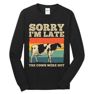 Funny Cow For Men Women Cow Farmer Herd Farming Animal Lover Tall Long Sleeve T-Shirt