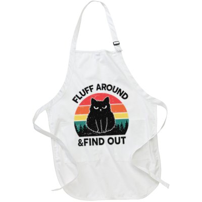 Funny Ca Fluff Around Find Out Black Cat Full-Length Apron With Pockets