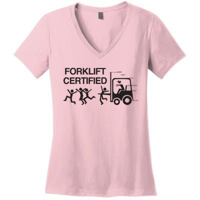 Forklift Certified Women's V-Neck T-Shirt