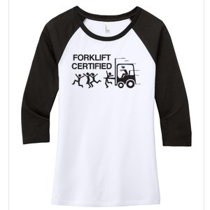 Forklift Certified Women's Tri-Blend 3/4-Sleeve Raglan Shirt