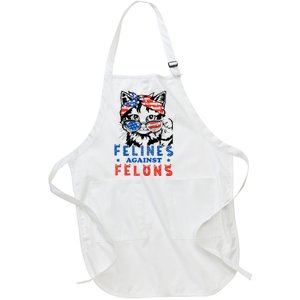 Funny Cat Felines Against Felons Full-Length Apron With Pockets