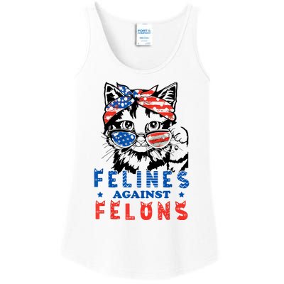 Funny Cat Felines Against Felons Ladies Essential Tank