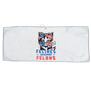 Funny Cat Felines Against Felons Large Microfiber Waffle Golf Towel