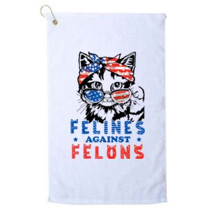 Funny Cat Felines Against Felons Platinum Collection Golf Towel