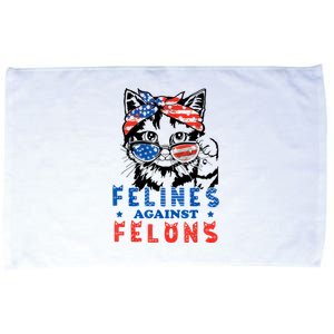 Funny Cat Felines Against Felons Microfiber Hand Towel