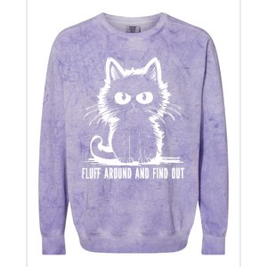 Funny Cat Fluff Around And Find Out Gifts Colorblast Crewneck Sweatshirt