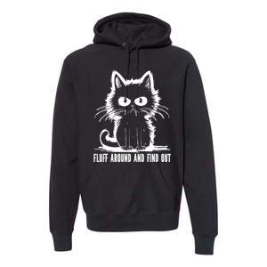 Funny Cat Fluff Around And Find Out Gifts Premium Hoodie