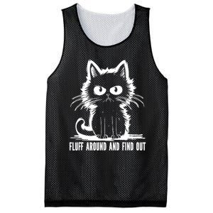 Funny Cat Fluff Around And Find Out Gifts Mesh Reversible Basketball Jersey Tank