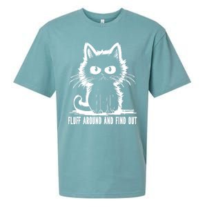 Funny Cat Fluff Around And Find Out Gifts Sueded Cloud Jersey T-Shirt