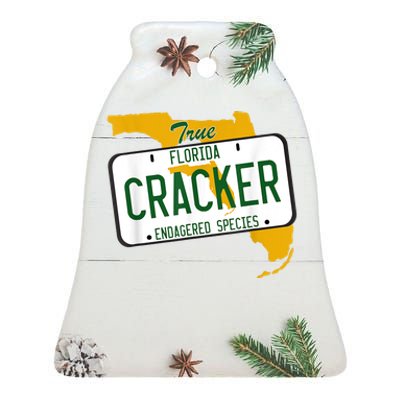 Funny Cracker Florida Ceramic Bell Ornament