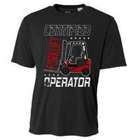 Funny Certified Forklift Operator Driving Fork Lift Driver Cooling Performance Crew T-Shirt