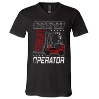 Funny Certified Forklift Operator Driving Fork Lift Driver V-Neck T-Shirt