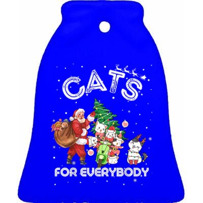 Funny Cats For Everybody Cat Christmas Ugly Sweater Christma Gift Ceramic Bell Ornament