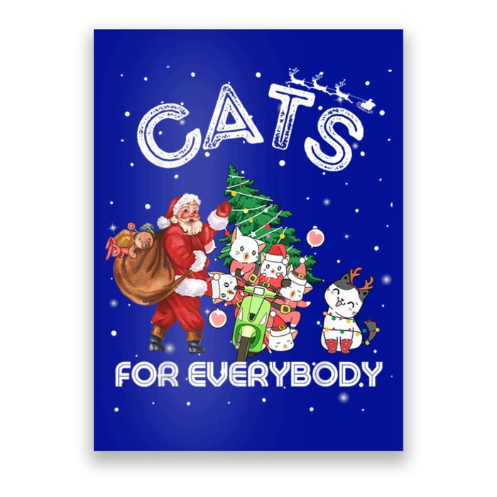 Funny Cats For Everybody Cat Christmas Ugly Sweater Christma Gift Poster