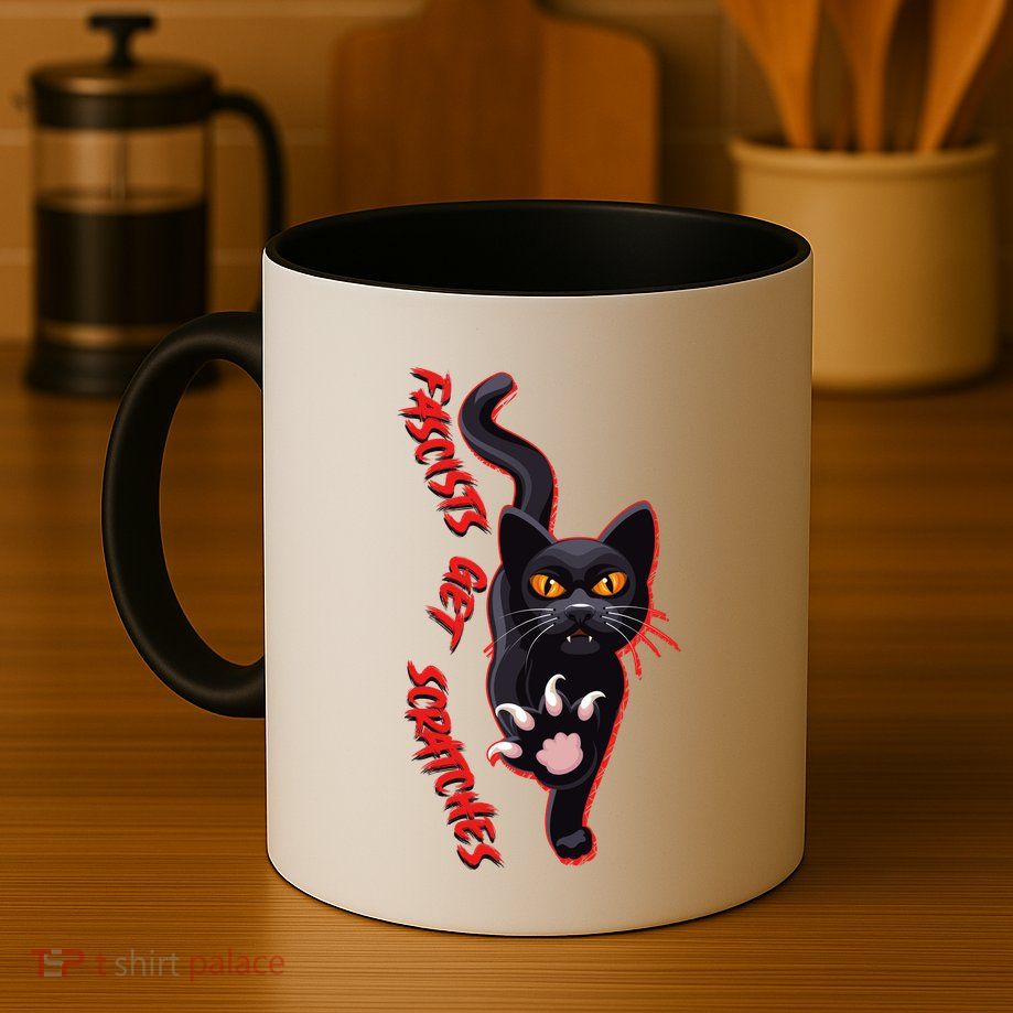 Funny Cat Fascists Get Scratches Mug