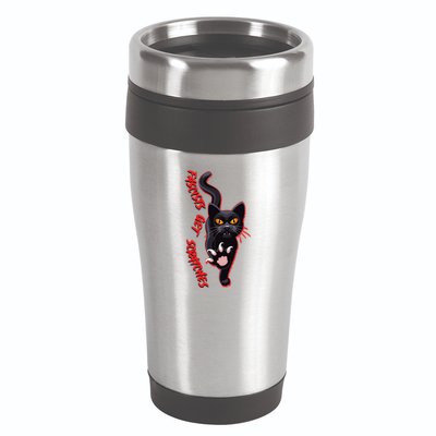 Funny Cat Fascists Get Scratches 16oz Travel Tumbler