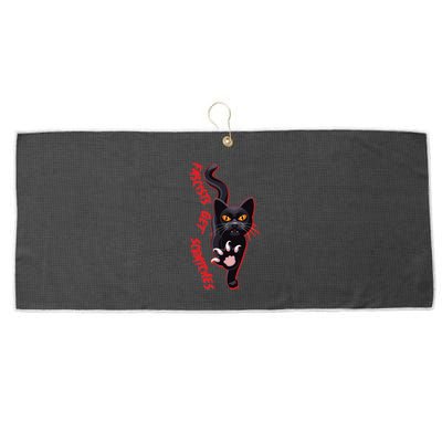 Funny Cat Fascists Get Scratches Large Microfiber Waffle Golf Towel