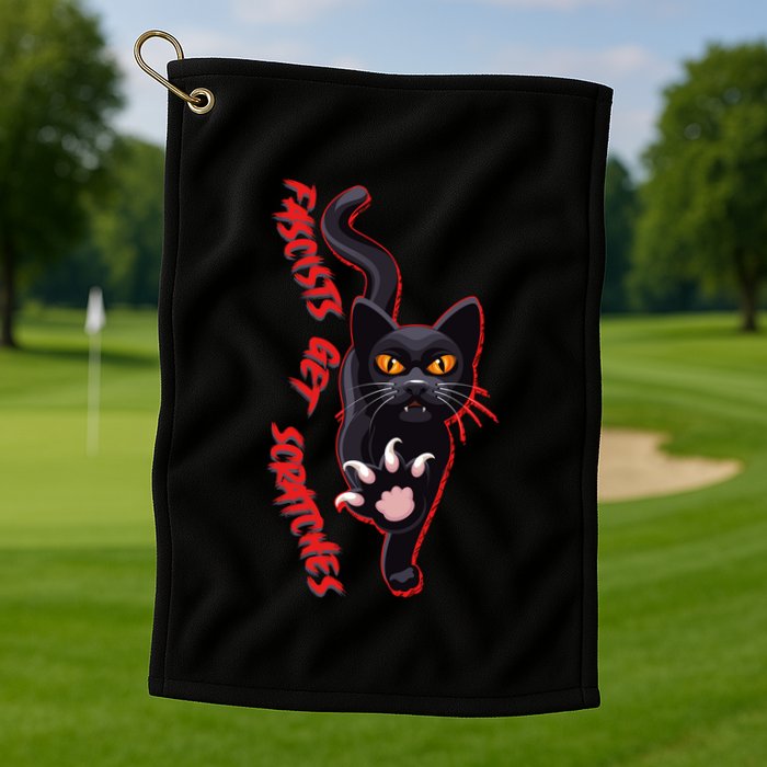 Funny Cat Fascists Get Scratches Golf Towel
