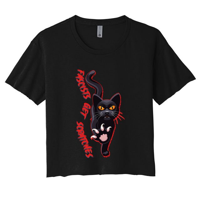 Funny Cat Fascists Get Scratches Crop Top