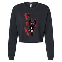 Funny Cat Fascists Get Scratches Cropped Pullover Crew