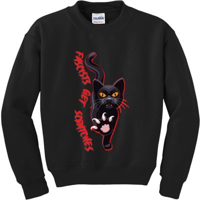 Funny Cat Fascists Get Scratches Kids Sweatshirt