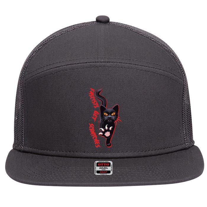 Funny Cat Fascists Get Scratches 7 Panel Mesh Trucker Snapback Hat