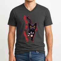 Funny Cat Fascists Get Scratches V-Neck T-Shirt