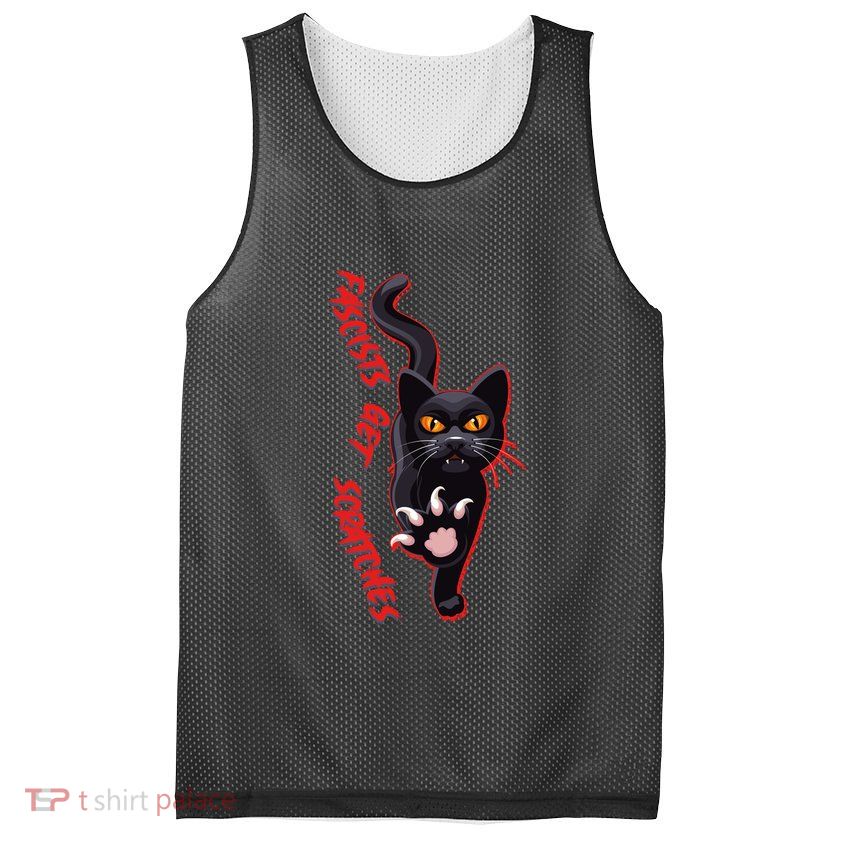 Funny Cat Fascists Get Scratches Mesh Reversible Basketball Jersey Tank