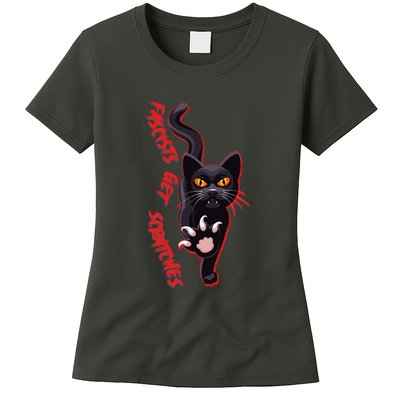 Funny Cat Fascists Get Scratches Womens T-Shirt