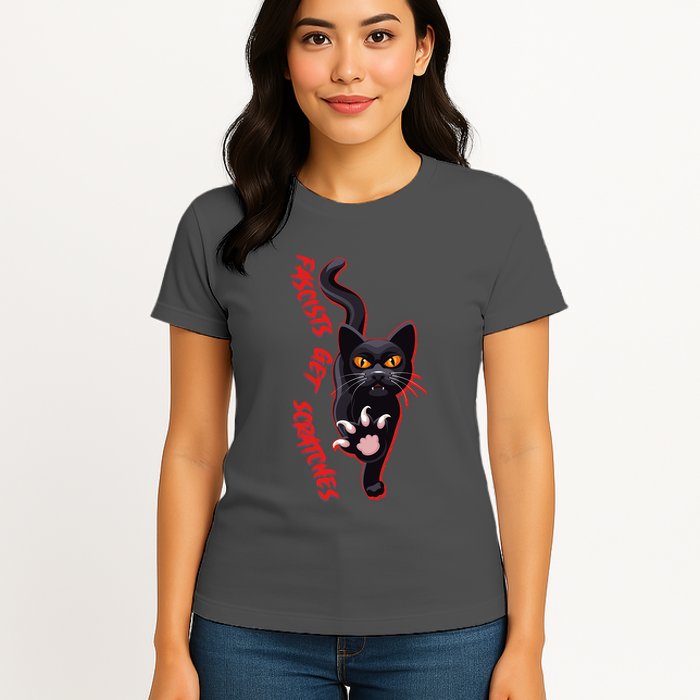 Funny Cat Fascists Get Scratches Womens T-Shirt