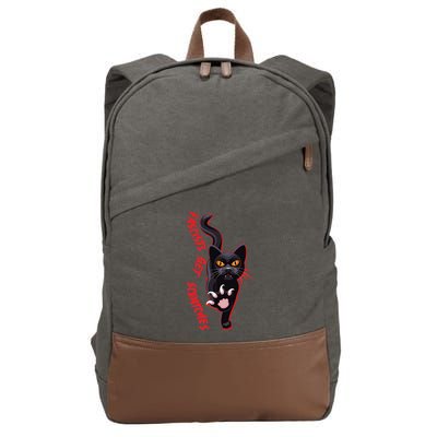 Funny Cat Fascists Get Scratches Cotton Canvas Backpack