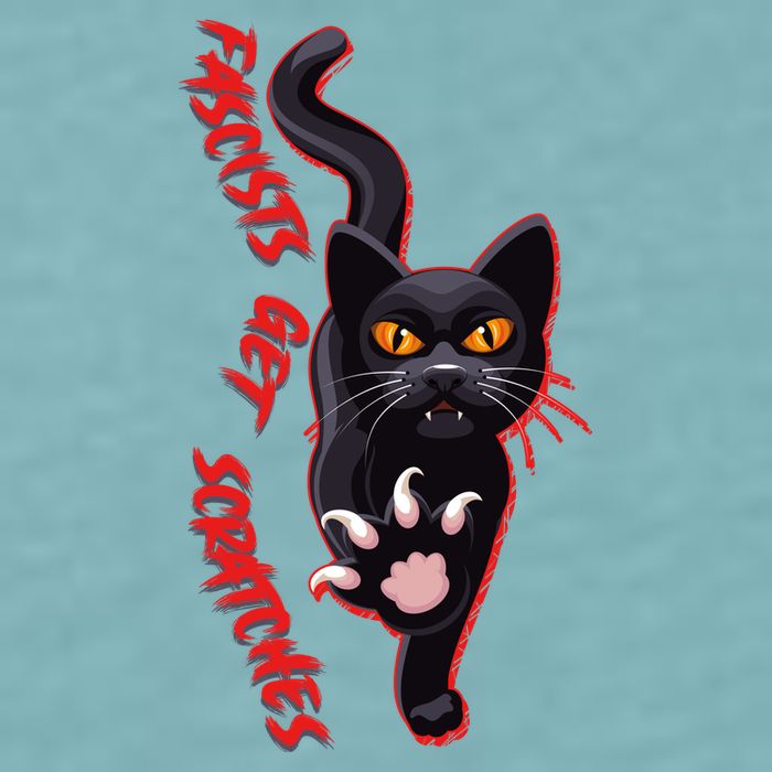 Funny Cat Fascists Get Scratches Sueded Cloud Jersey T-Shirt
