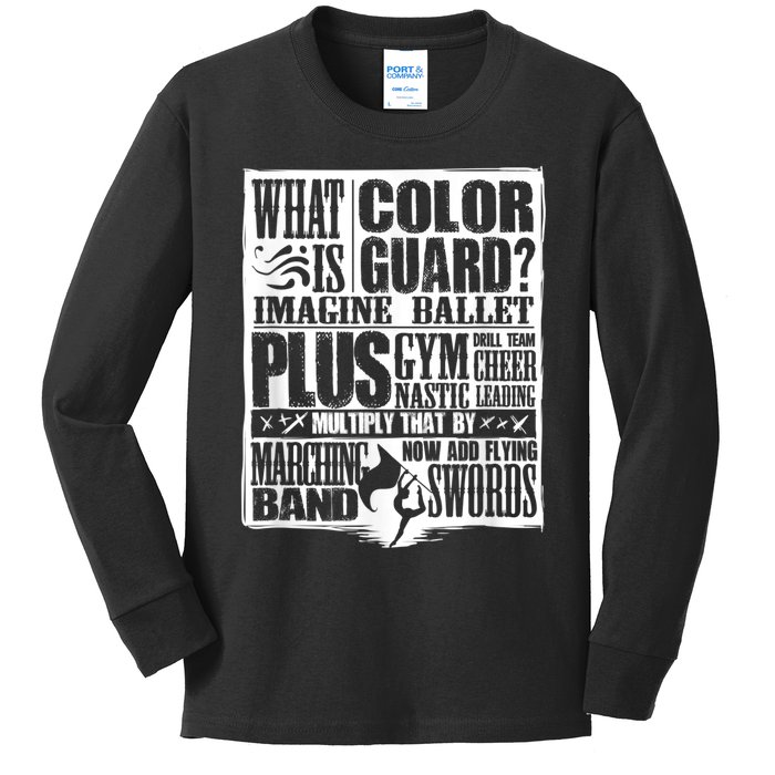 Funny Colorguard For A Color Guard Kids Long Sleeve Shirt