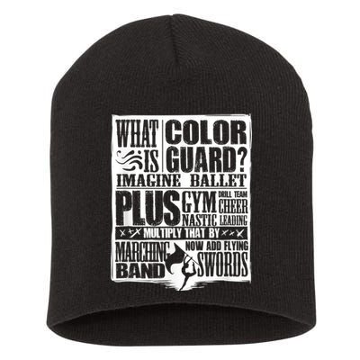 Funny Colorguard For A Color Guard Short Acrylic Beanie