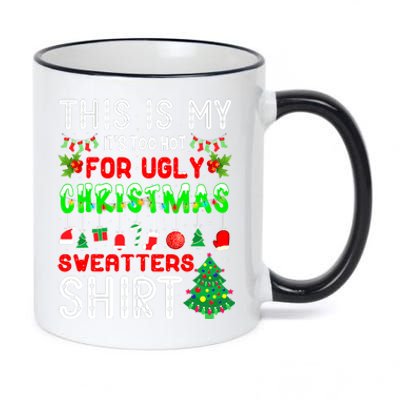 Funny Christmas for Ugly Sweater Party 11oz Black Color Changing Mug