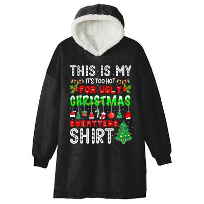 Funny Christmas for Ugly Sweater Party Hooded Wearable Blanket