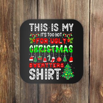 Funny Christmas for Ugly Sweater Party Coaster