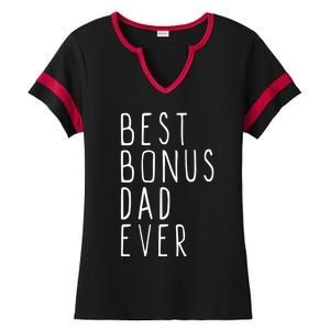 Family Cool Funny Stepdad Stepdad Best Bonus Dad Ever Funny Gift Ladies Halftime Notch Neck Tee