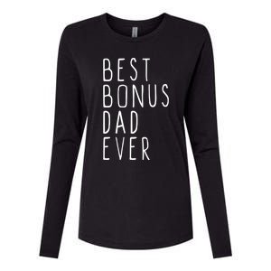 Family Cool Funny Stepdad Stepdad Best Bonus Dad Ever Funny Gift Womens Cotton Relaxed Long Sleeve T-Shirt