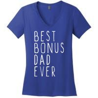 Family Cool Funny Stepdad Stepdad Best Bonus Dad Ever Funny Gift Women's V-Neck T-Shirt