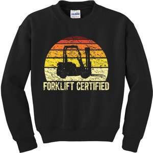 Forklift Certified Forklift Operator Lift Truck Driver Kids Sweatshirt