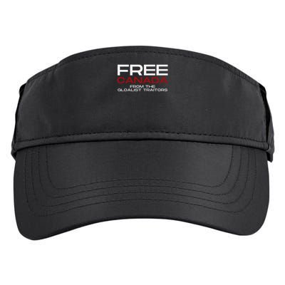 Free Canada From Globalist Elites Canadian Patriot Adult Drive Performance Visor