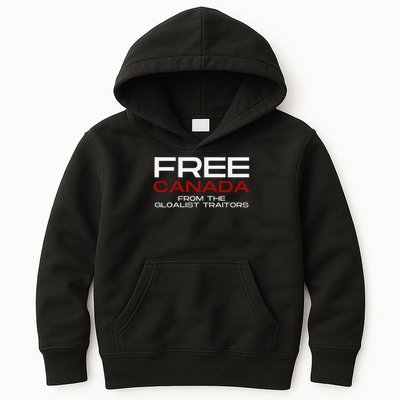 Free Canada From Globalist Elites Canadian Patriot Kids Hoodie