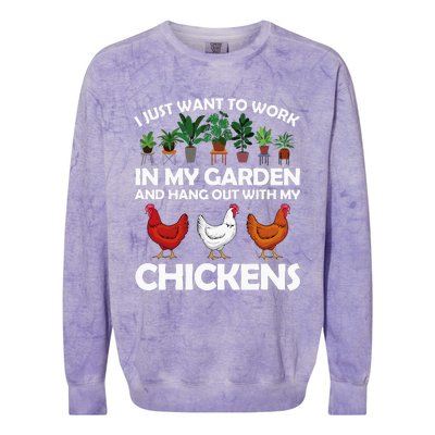 Funny Chicken For Men Women Gardening Chicken Lovers Garden Colorblast Crewneck Sweatshirt