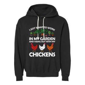 Funny Chicken For Men Women Gardening Chicken Lovers Garden Garment-Dyed Fleece Hoodie