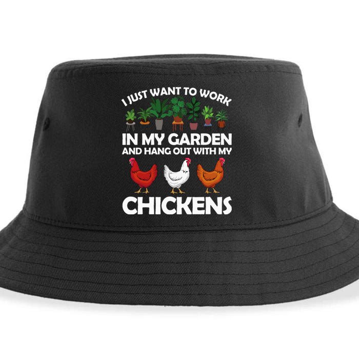 Funny Chicken For Men Women Gardening Chicken Lovers Garden Sustainable Bucket Hat