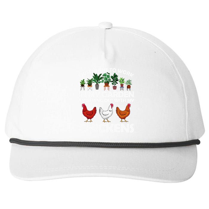 Funny Chicken For Men Women Gardening Chicken Lovers Garden Snapback Five-Panel Rope Hat