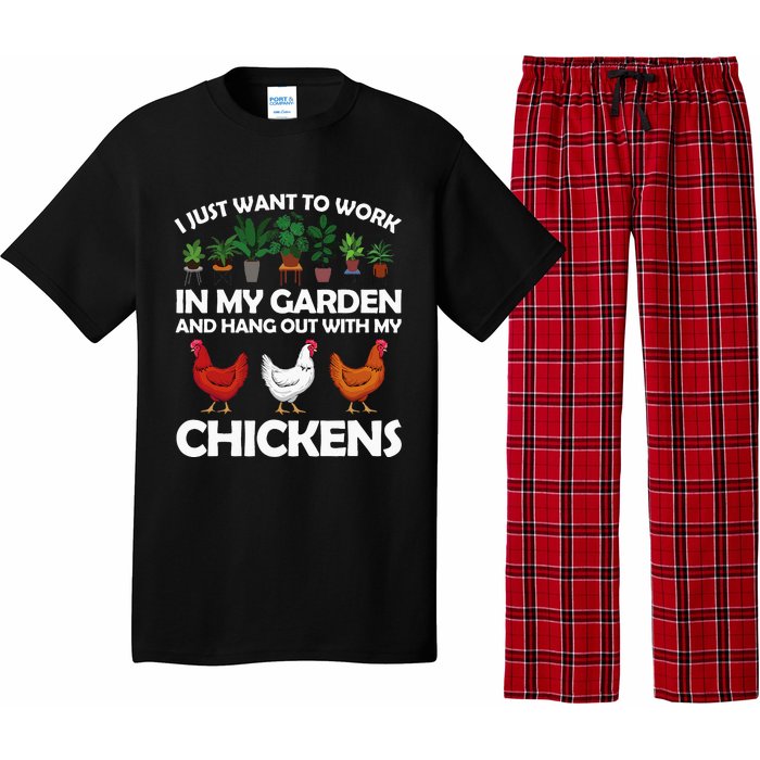 Funny Chicken For Men Women Gardening Chicken Lovers Garden Pajama Set